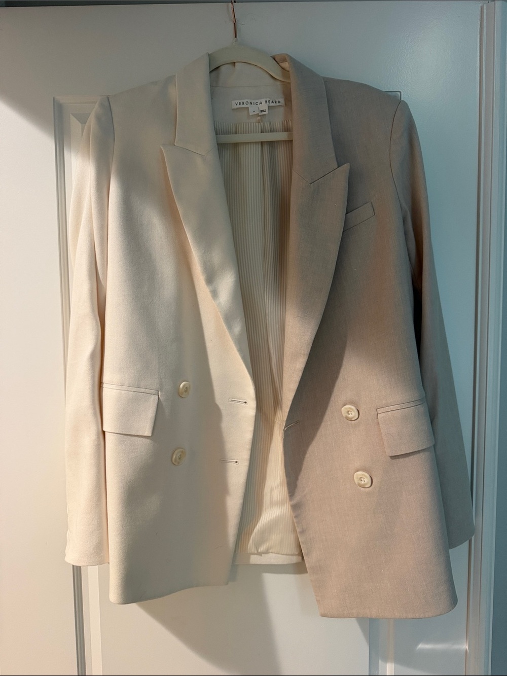 Veronica Beard Braeton Linen Blend Dickey Jacket Two Tone Sz 8 - Picture 6 of 10